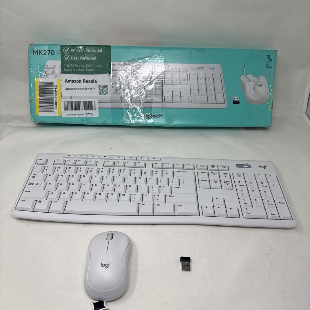 Logitech MK270 Wireless Keyboard & Mouse Combo, White  BRAND NEW NEVER USED